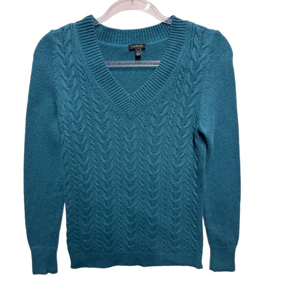 Talbots 30% Lambswool Thick Cable Knit Sweater Pullover - Picture 1 of 8